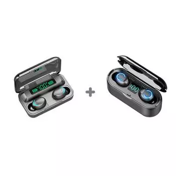F95 True Wireless Stereo BT 5.0 Наушники Заряжаемые наушники со стереозвуком Водонепроницаемая гарнитура с сенсорным управлением, совместимая с планшетами Android/iOS/ПК, черные чёрный