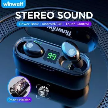 F9 Bluetooth-гарнитура Наушники Fingerprint Touch чёрный