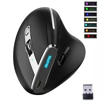 F-36 2,4G Bluetooth-совместимая мышь Профессиональная эргономичная вертикальная мышь с 8 кнопками для ноутбука Balck 6 buttons