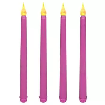 #F 4pcs LED Electric Candle Light Flameless 3D Simulation Candles Lamp Ornaments A