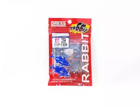 F Dress Soft Lure Rabbit 1,5 дюйма, 8 штук в упаковке, УФ-прозрачный, красный (2951)