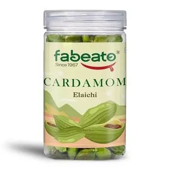 Fabeato Целый зеленый кардамон 50 г - 8 мм жирный | Премиум Elaichi | Без искусственных красителей | Богатая антиоксидантами специя для чая и приготовления пищи