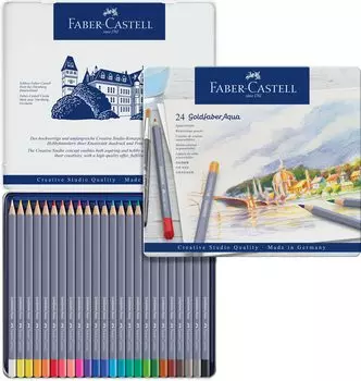 Faber-Castell Goldfaber Aqua набор акварельных карандашей 24 цвета банка 114624