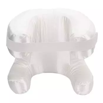 Face Pillow Silk Fabric Memory Foam Soft Cushioning Ergonomic Beauty Pillow for Back Sleep White белый