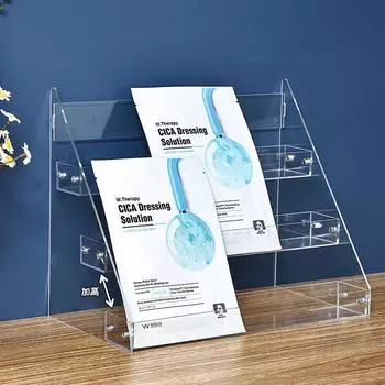 Коробка для хранения масок для лица, стойка для демонстрации флаконов с лаком для ногтей, прозрачный настольный органайзер, большая вместительная полка для хранения косметики