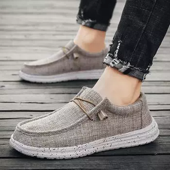 [Factory Direct Sales] Men s canvas shoes are light and wear-resistant, casual, one-pedal old Beijing cloth shoes with wide feet Shoes 39 чёрный