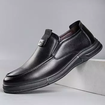 Factory direct sales men s casual leather shoes men s comfortable middle-aged and elderly soft-soled soft-faced dad shoes 38