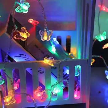 Fairy Lights Butterfly LED String Lights USB Battery-Powered Christmas Decor Festivals Holiday Decoration Wedding Parties 804 1.5m10 ball USB