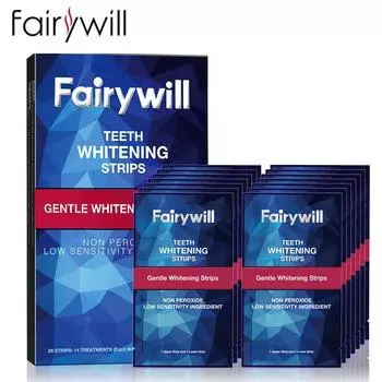 Fairywill 14 пар полосок для ухода за полостью рта, полоски для отбеливания зубов, полоски для отбеливания зубов, нескользящая легкая безопасная красота для зубов