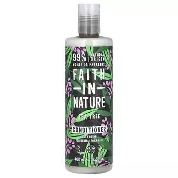 Faith in Nature, Кондиционер, для нормальных/жирных волос, чайное дерево, 13,5 жидких унций (400 мл)