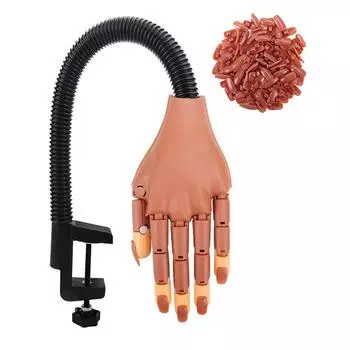Fake Fingers Nail Art Practice Hand Plastic Nail Art Training Hands Nail Training Equipment Tools 1set