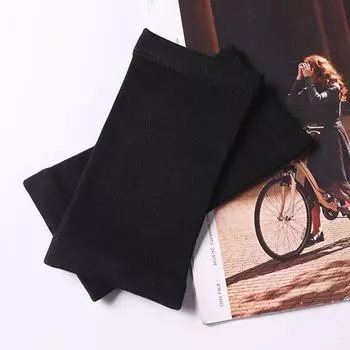 & Fall Cold-Proof Arm Protector Wristband Men and Women Fashion Knitting Oversleeve Arm Sleeve Sheath Scar Cover up Handy Gadget Gloves Heattech Black [18cm long] a pair One size