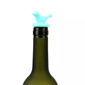 Family Bar Tools Creative Bird Design Wine Stopper Preservation Bottle Stopper Silicone 1Pcs Bottle Caps синий
