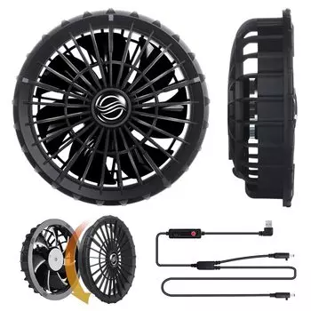 Fan for Work Fujin Work Fan for Work USB Cable 3 Levels of Wind Large Air Heat Stroke Work Clothes Compatible with All Work Clothes Fans 1 USB 3