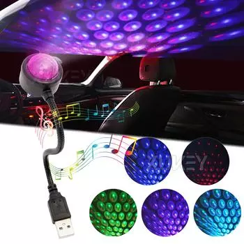 Фары на крыше автомобиля USB Звездный купольный проектор Атмосфера Ночная регулируемая внутренняя подсветка для декора автомобиля Потолок Спальня Вечеринка