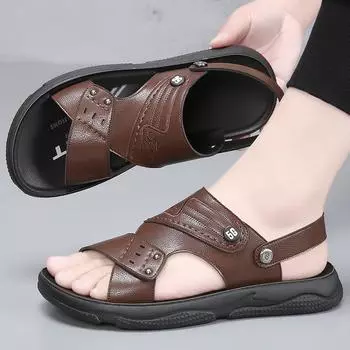 Fashion2024 Men Slides Slippers Summer Flip Flops Man Clappers Indoor Cloud Slipper House Shoes Men Platform Beach Sandals Fashion 38 чёрный