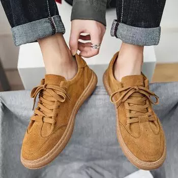 Fashion2024 Новые брендовые мужские замшевые мокасины из натуральной кожи для мужчин Повседневная обувь Высококачественные замшевые мокасины Zapatos De Hombre 38 чёрный
