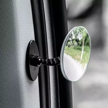 Fashion 1 Set 5cm Universal Car 360 Blind Spot Side Mirror Stick on Glass Adjustable Safety Lens Security Protection Accessories серебряный