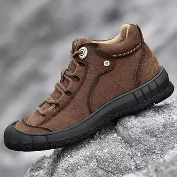 Fashion 2024 New Arrival Men Casual Ankle Boots Fashion Hot Sale Men Hiking Shoes Domineering Men Winter Plush Snow Boots Men s Shoes 38