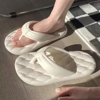 fashion 2024 New Beach Flip Flops Women s Sandals Soft EVA Platform Slippers Ladies Fashion Vacation Slides Slip-on Summer Shoes Woman 6-6.5 жёлтый