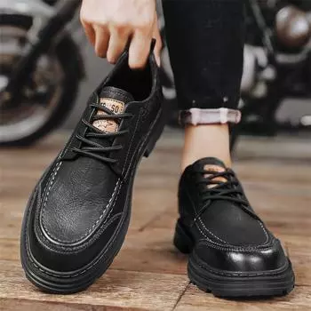 Fashion 2024 New Classic Men Shoes for Wedding Genuine Leather All-match Male Business Shoes Male High Quality Comfortable Oxfords Shoe 38 чёрный
