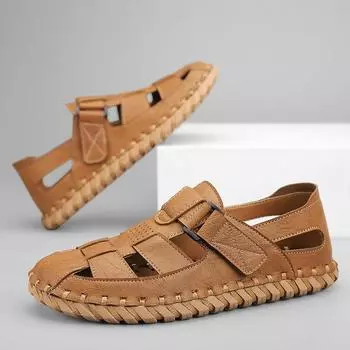Fashion 2024 New Men Summer Sandals Comfortable Casual Shoes Plus-sized 38-45 Flats High Quality Beach Sandals Men Sandalias Hombre 38 коричневый