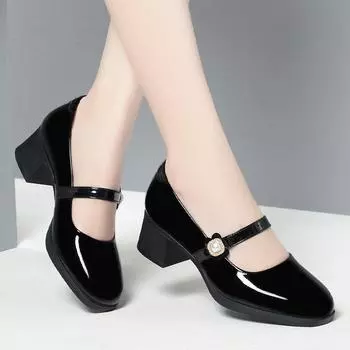 fashion 2024 New Soft Leather Spring Summer Ladies Platform Mixed Color Hook Comfy Preppy Girl Mary Jane Lolita Sweet Shoes Gentle 35(Foot22.5cm)