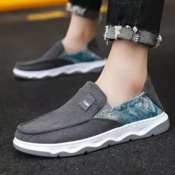 Fashion 2024 New Summer Men s Shoes Versatile Fashionable Breathable Soft Sole Comfort Canvas Casual Shoes for Men Zapatos De Hombre 39 чёрный