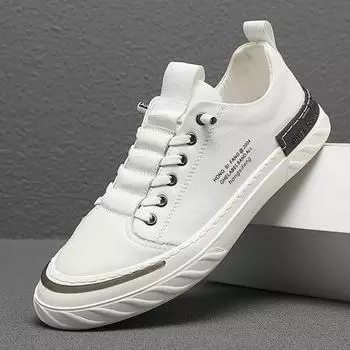 Fashion 2024 Spring Summer Autumn Men Sneakers Fashion Causal New Designer Genuine Leather Shoes for Men Soft-soled Zapatos De Hombre 38 белый