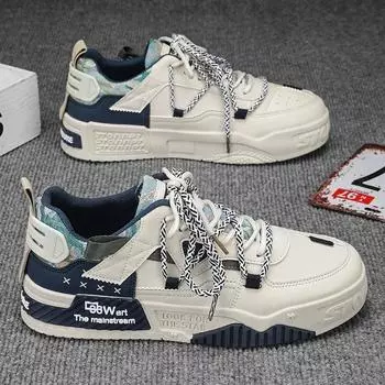 fashion 2024Version Men Casual Shoes Spring 2024 New Fashion Versatile Thick Sole Comfortable Board Shoes Outdoor Travel Sports Shoes 39 чёрный