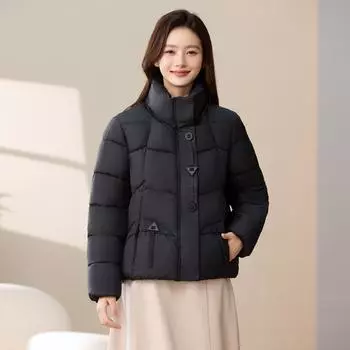 Fashion 2025 stand-up collar down cotton cotton jacket new cotton jacket thickened foreign style short warm padded jacket cotton jacket jacket M