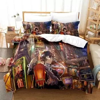 Fashion 3D Wenhao Wild Dog Bedding Sets Duvet Cover Set With Pillowcase Twin Full Queen King Bedclothes Bed Linen customizable 70x133cm 2pcs