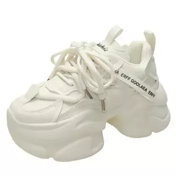 Fashion 7.5CM Thick Sole Women Non-slip Walking Sneakers New Autumn Women High Platform Outdoor Sport Sneakers Trainers Chunky Dad Shoes 34 чёрный