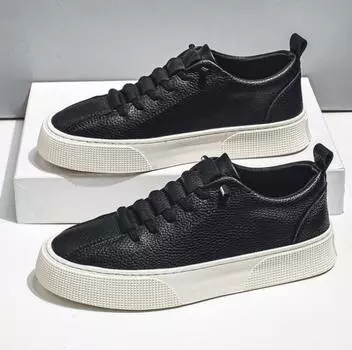 Fashion Autumn New Men Shoes Fashion Lace-up Men Sneakers Designer Leather Casual Shoes comfortable Outdoor Men Running Shoes tenis 39 белый