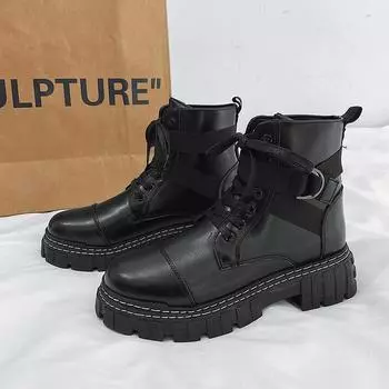 Fashion Black Cowboy Men s Winter Boots Outdoor Snow Boots Men Casual Leather Waterproof Work Shoes Men Ankle Boots 6.5