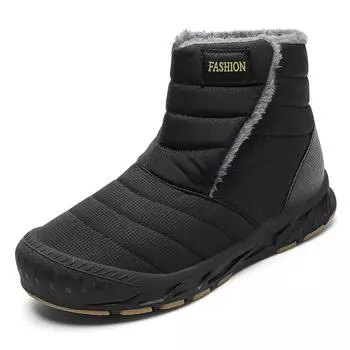 fashion Boots Women Snow Winter Plush Boots Ladies Waterproof Women Shoes Ladies Shoes Keep Warm Flat Botas Mujer Winter Boots 36 серый