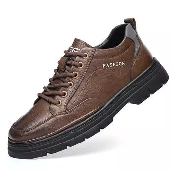 Fashion British Leather Fashion Platform Sneakers for Men Spring Autumn Designer New Soft Bottom Casual Business Men s Dress Shoes 38