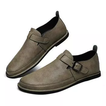 Fashion Brown lightweight men s leather shoes Fashionable and Minimalist retro style Daily outdoor party Adult Elegant Office Shoes Hot 38 чёрный