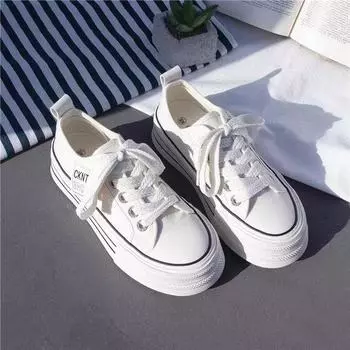 fashion Canvas Shoes for Women 2024 Spring Summer New Designer Women s Vulcanize Shoes Black White Fashion Casual Sneakers Female 35 бежевый