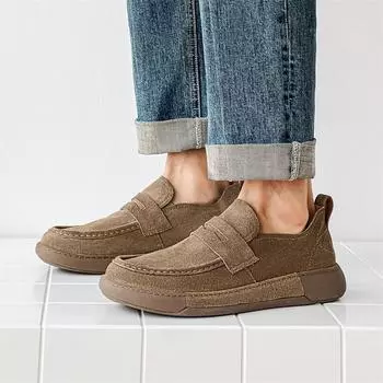 Fashion Casual and comfortable men s shoes Classic loafers Men s Luxury Brands Outdoor casual business versatile Genuine leather shoes 38 коричневый