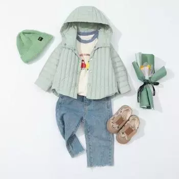 FASHION Children s Hooded Down Jacket Light and Thin Boys and Girls Babies Light Warm Vertical Strip Single-breasted Jacket Clothes 90cm чёрный