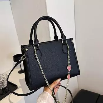 Fashion classic women s bag, small tote bag, portable shoulder oblique span bag, solid color underarm bag. чёрный
