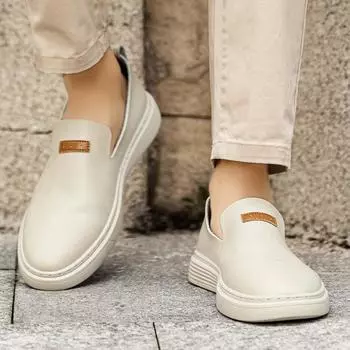 Fashion Comfortable men s driving Leather Loafers Men Casual Shoes Comfort Slip on Office Work Business Dating Loafers Formal Shoes 37 коричневый