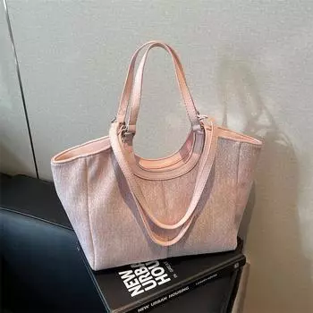 Fashion commuter large-capacity bag women s new retro design shoulder bag versatile tote bag tide розовый