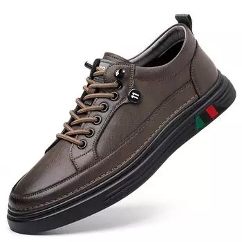Fashion Cow Leather Board Shoes for Men Fashion Casual Spring Autumn New Designer Sports Sneakers Male Soft Sole Zapatos De Hombre 38