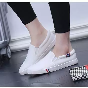 Fashion Denim Men s Canvas Shoes Slip-On Sneakers Male Flats Breathable Loafers for Men 2024 Summer Trainers Light Black Shoes Footwear 39 белый