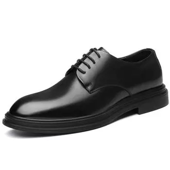 Fashion Designer Leather Increase Men s Derby Shoes Fashion Black Increase Men s Wedding Shoes Spring Autumn Business Dress Shoe Male 37