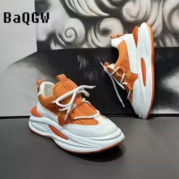Fashion Designer Men s Casual Thick Soled Luxury Sneakers Breathable Shoes Spring Men s Slip on Walking Flats Running Shoes 39 хаки