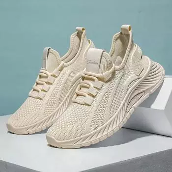 Fashion Designer Women Casual Sneakers Sports Shoes Fashion Brand Lace Up Loafers Female Knitted Mesh Breathable Shoes for Women 2024 37 розовый