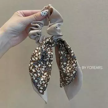 Fashion Elegant Simple New Hair Jewerly Accessories Elastic Headband Flower Fabric Print Bow Ribbon Headband Creative Gifts хаки